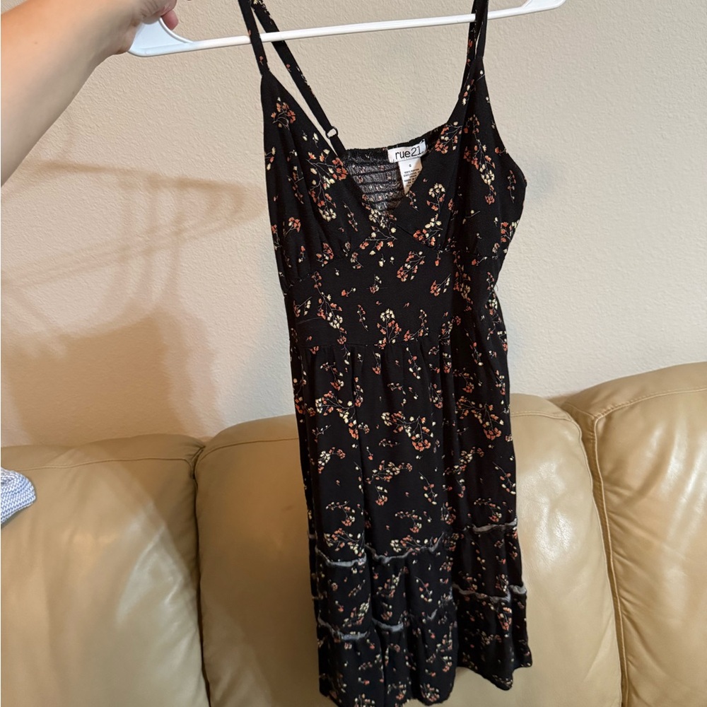 Black Floral Midi Dress
